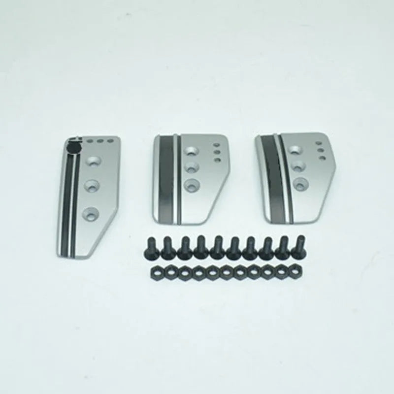 Aluminium alloy manual transmission car pedal set in grey or black with installation screws and nuts