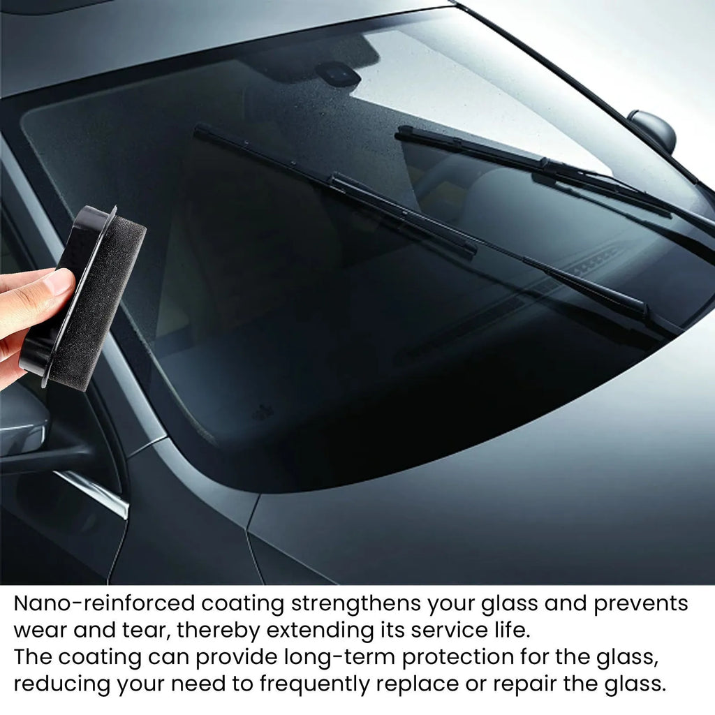 Hydrophobic car cleaning sponge for windshield and window brightening with portable reinforced design