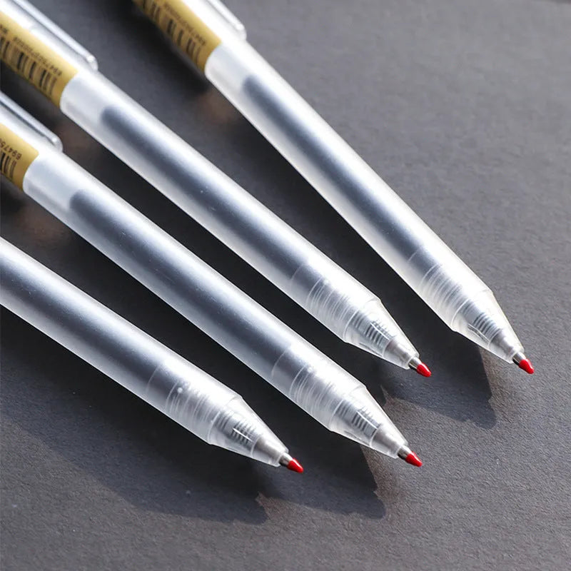 Set of 12 black frosted finish retractable gel pens with 0.5mm tips and two refills