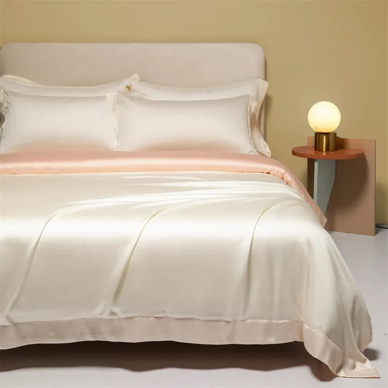 Luxury Lenzing Tencel quilt sheets set in a choice of colours like Classic Grey and Van Gogh Blue.