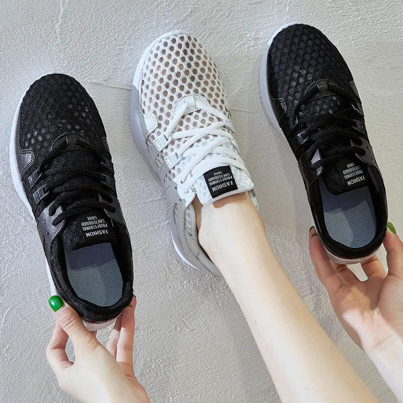 Casual hollow mesh sneaker with breathable design and EVA sole for summer wear