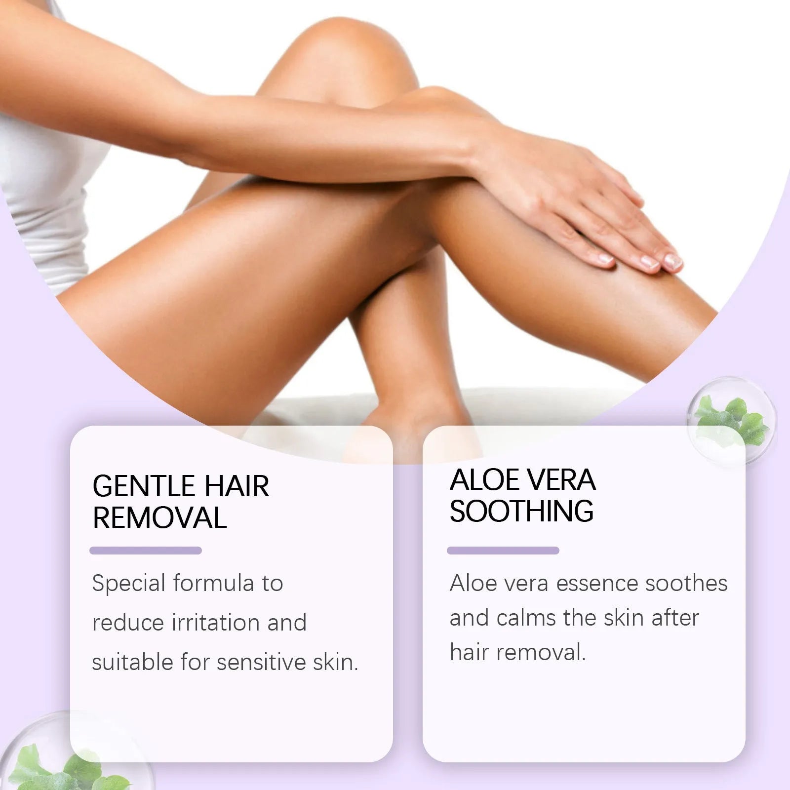 Ouhoe Gentle Body Depilatory Cream 100g tube with scraper for mild hydrating hair removal