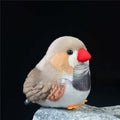 Cute pearl bird parrot plush toy, 12cm height, soft PP cotton fill, white pearl colour, sitting on a flat surface.