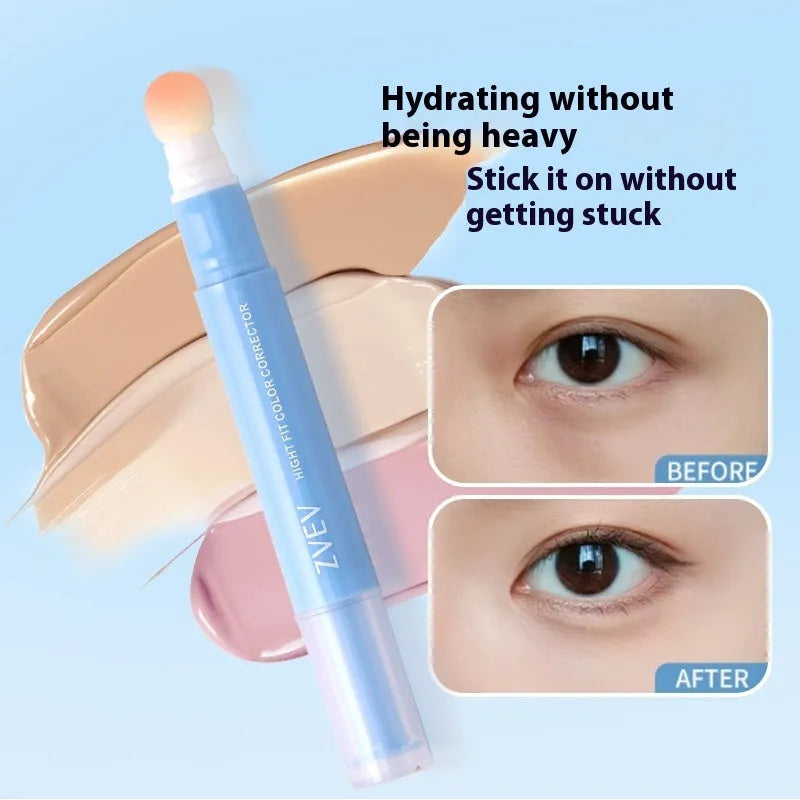 Concealer pen with sponge brush head and cream, shown in 1.5g size with three colour shade options.