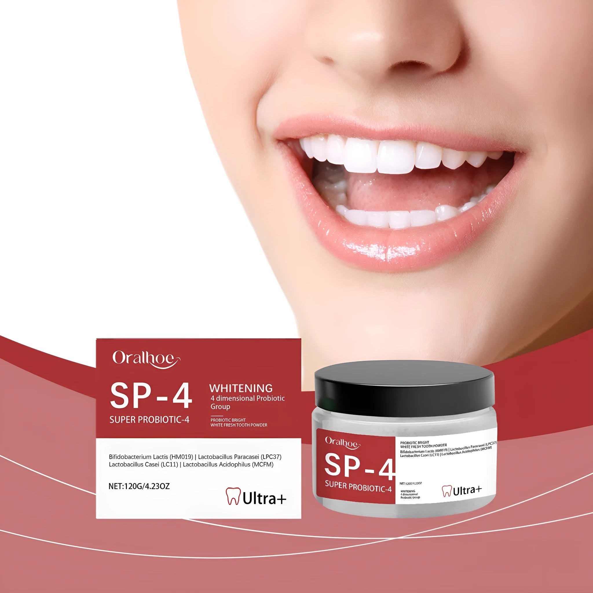Bright White Stain Removing Tooth Powder 120g with baking soda and peppermint