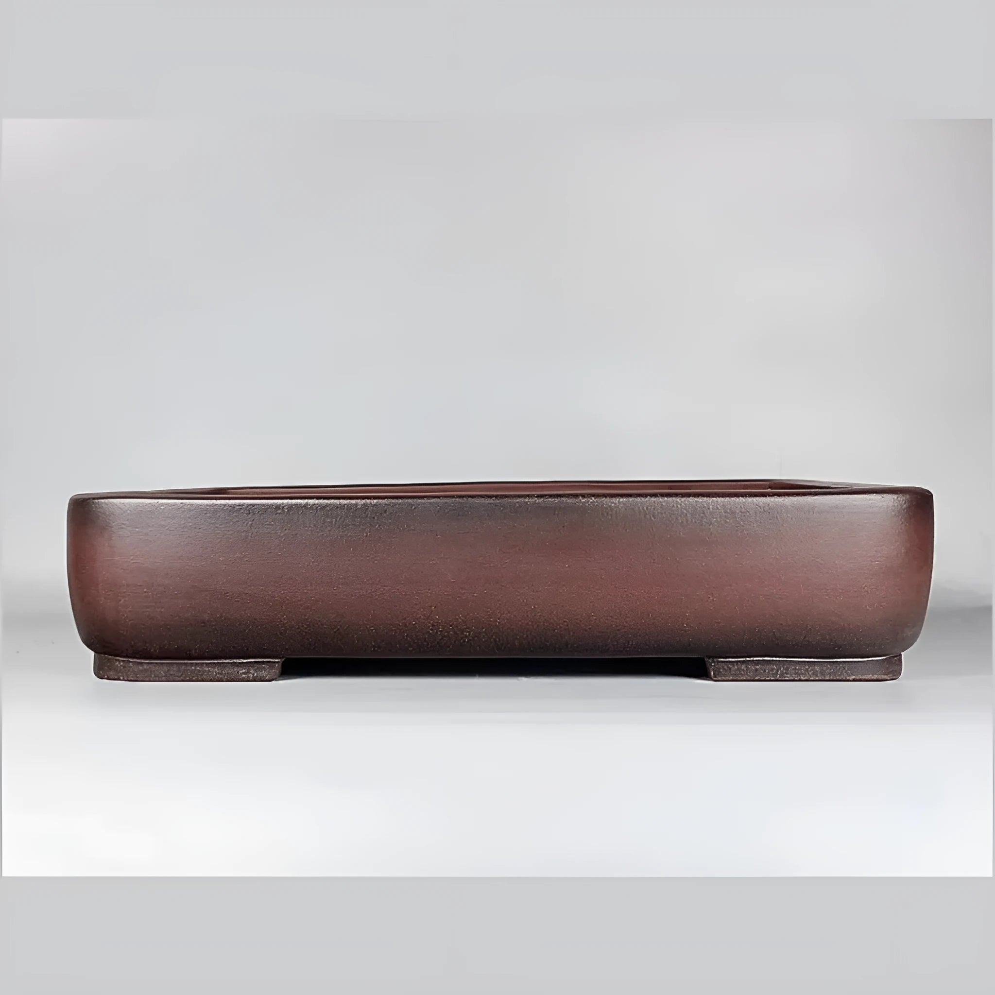Handmade antique-style rectangular purple clay flower pot for plants