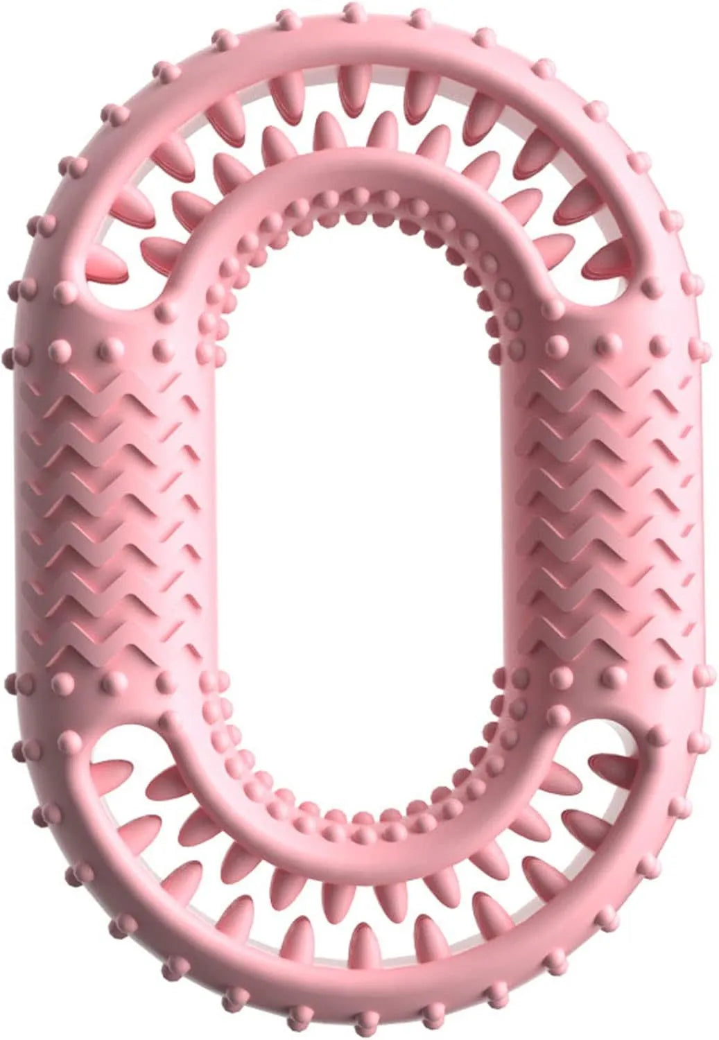 Blue O-ring shaped dog chew toy for aggressive chewers and dental plaque reduction