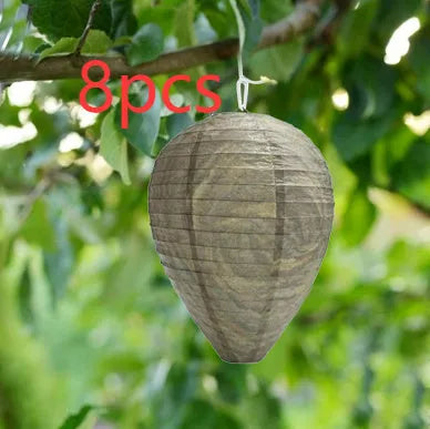 Paper honeycomb lantern with wire frame in a 22 by 28 cm size for party decoration.