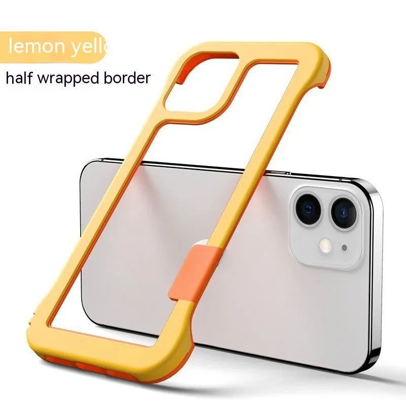 Frameless silicone phone case for Apple iPhone, shockproof and heat dissipation, six colours available