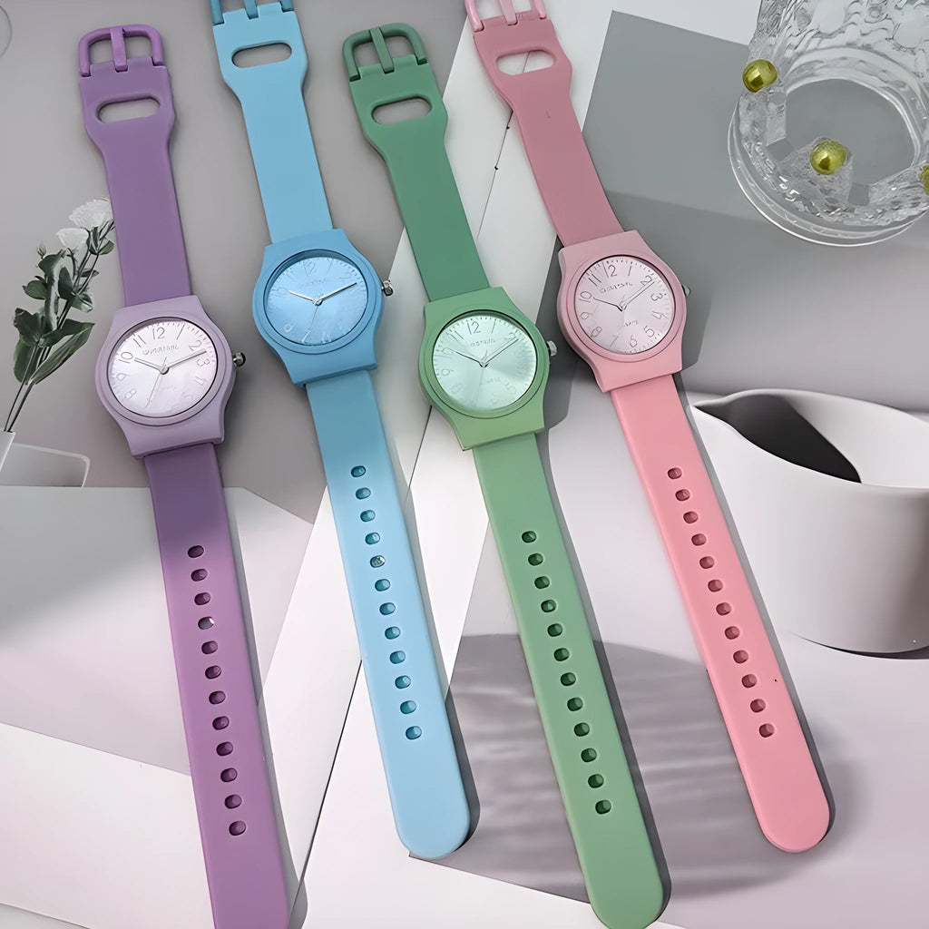 Casual digital quartz silicone children's watch in black with 9mm case and digital display