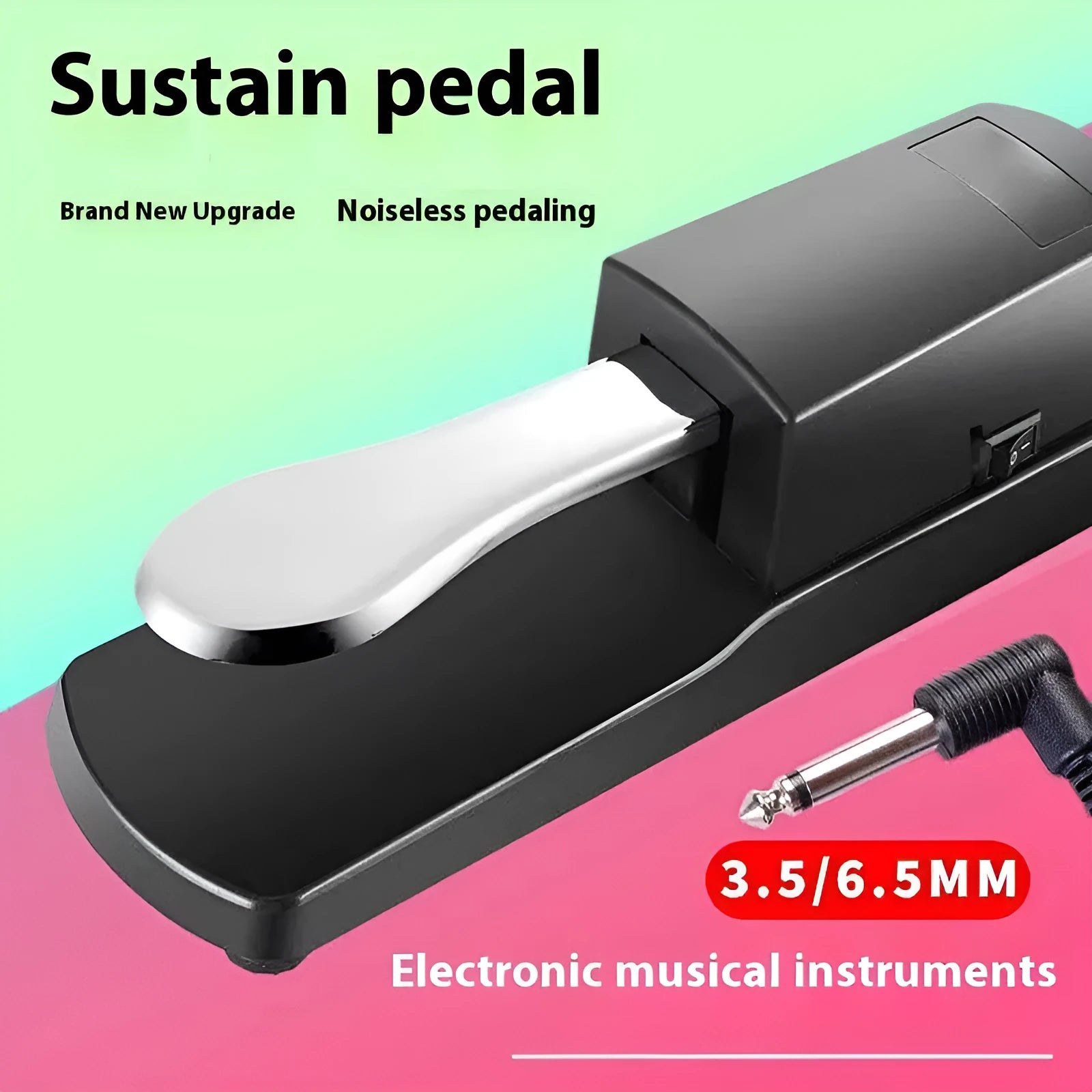 Single leg electronic keyboard sustain pedal with ABS plastic housing