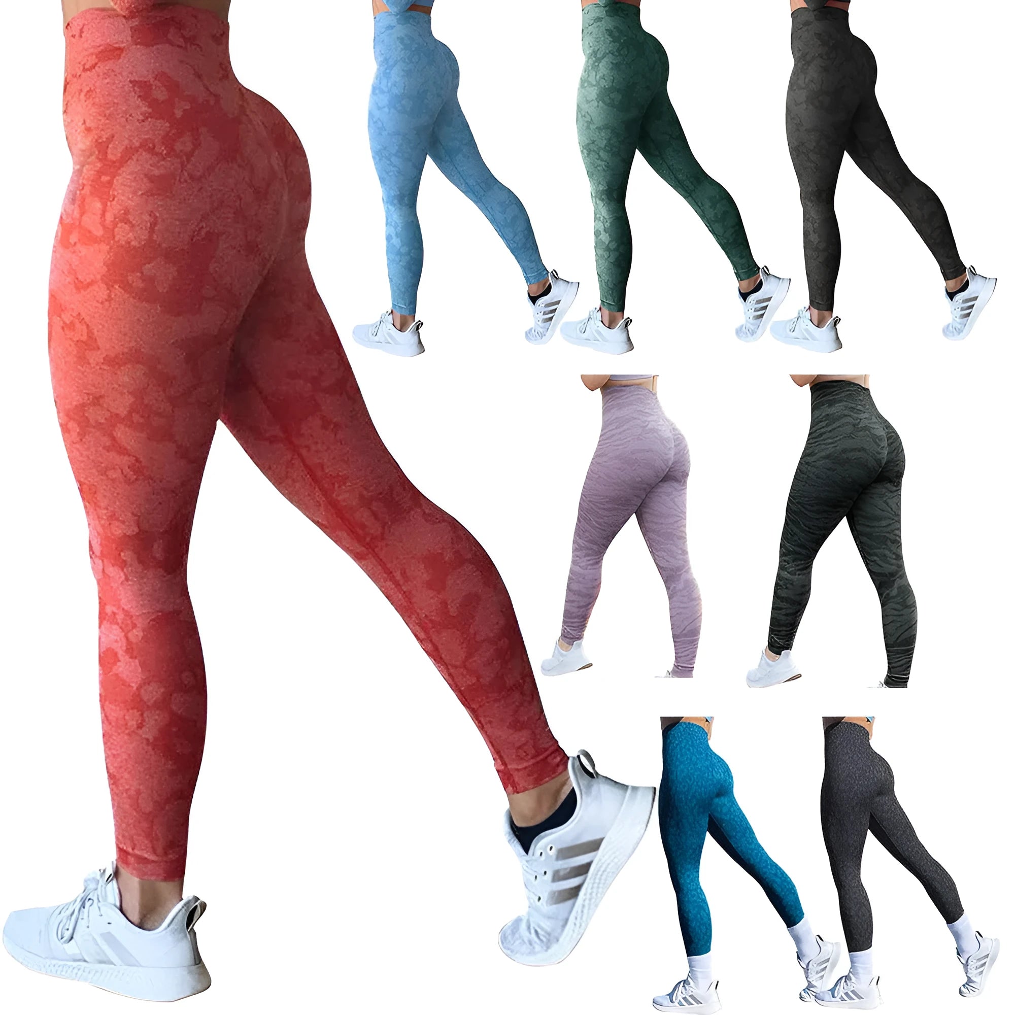 Women's booty enhancement leggings in a solid colour pattern for fitness and gym wear.
