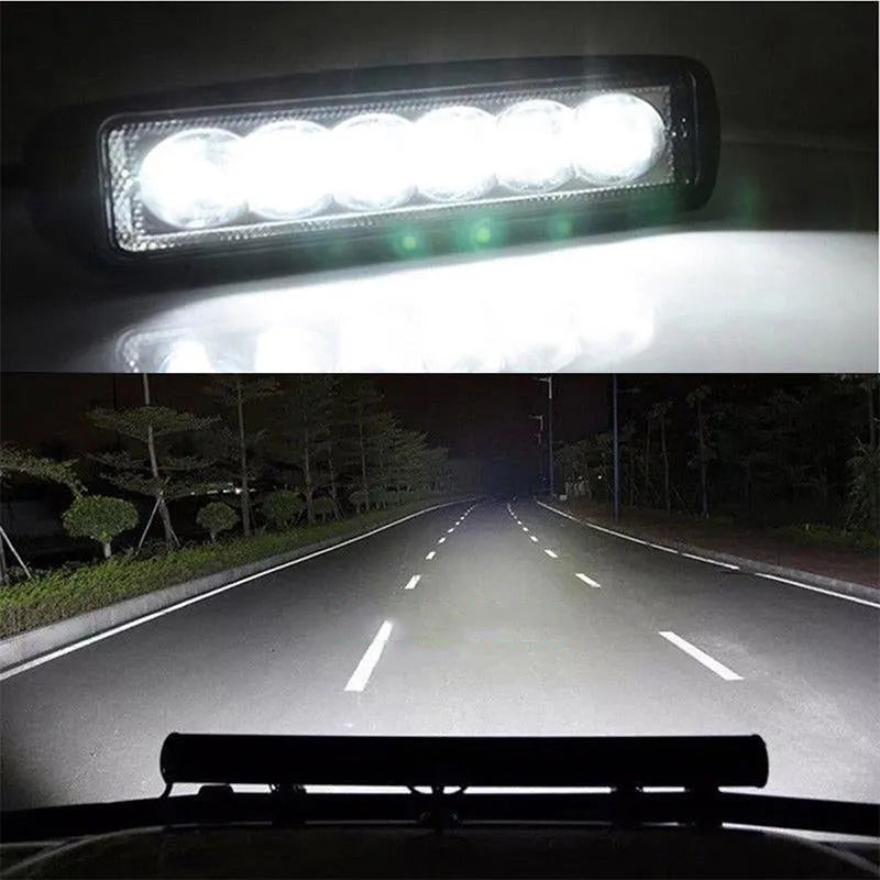 Black die-cast aluminium car auxiliary LED spotlight light for off-road and work use.