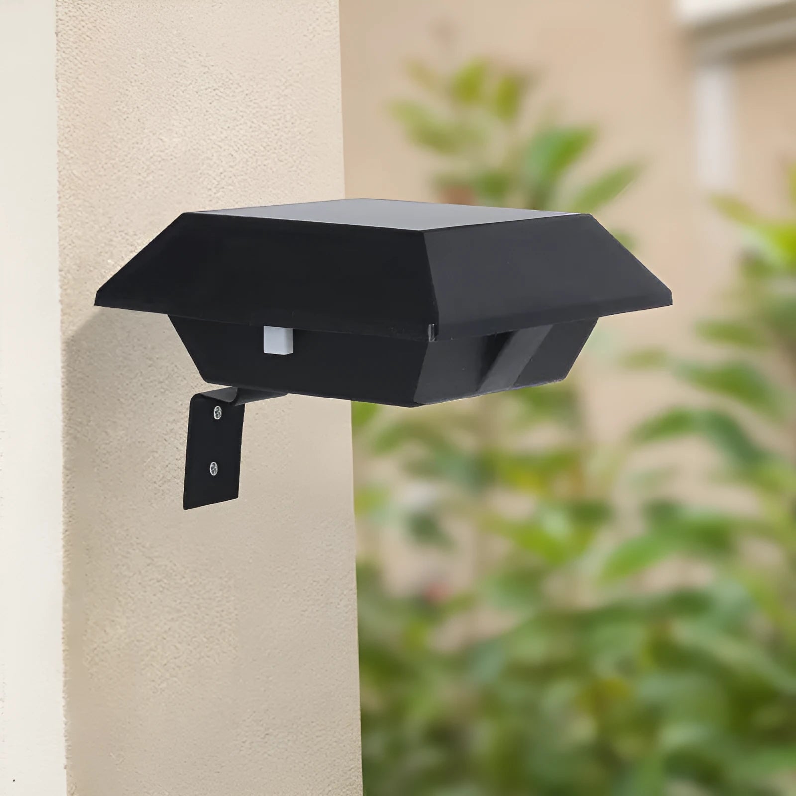 12LED solar panel light with IPX4 waterproof rating, compact 120x50mm design, black shell with warm light option