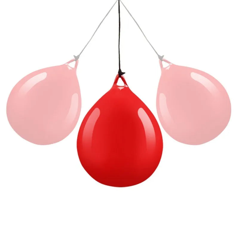 Red water filled boxing reaction ball with hook rope for martial arts training