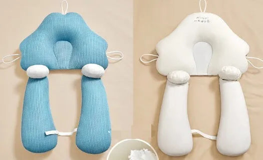 U-shaped baby head shaping pillow with pure cotton fabric in pink and blue colour options