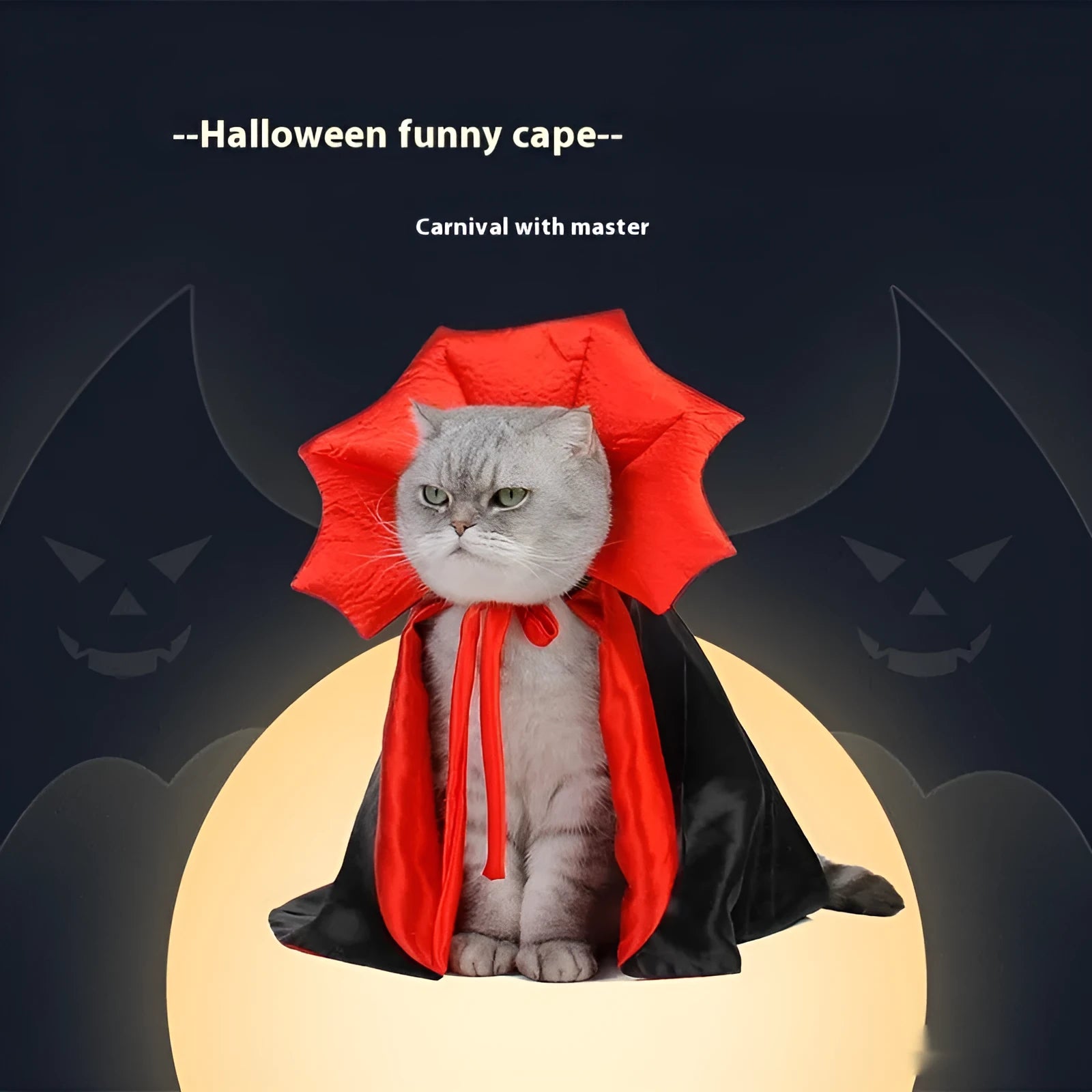 Black and red Halloween costume for cats and dogs with European and American styling
