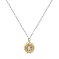 925 sterling silver sunflower pendant necklace on a cross chain, adjustable from 21cm to 50cm.