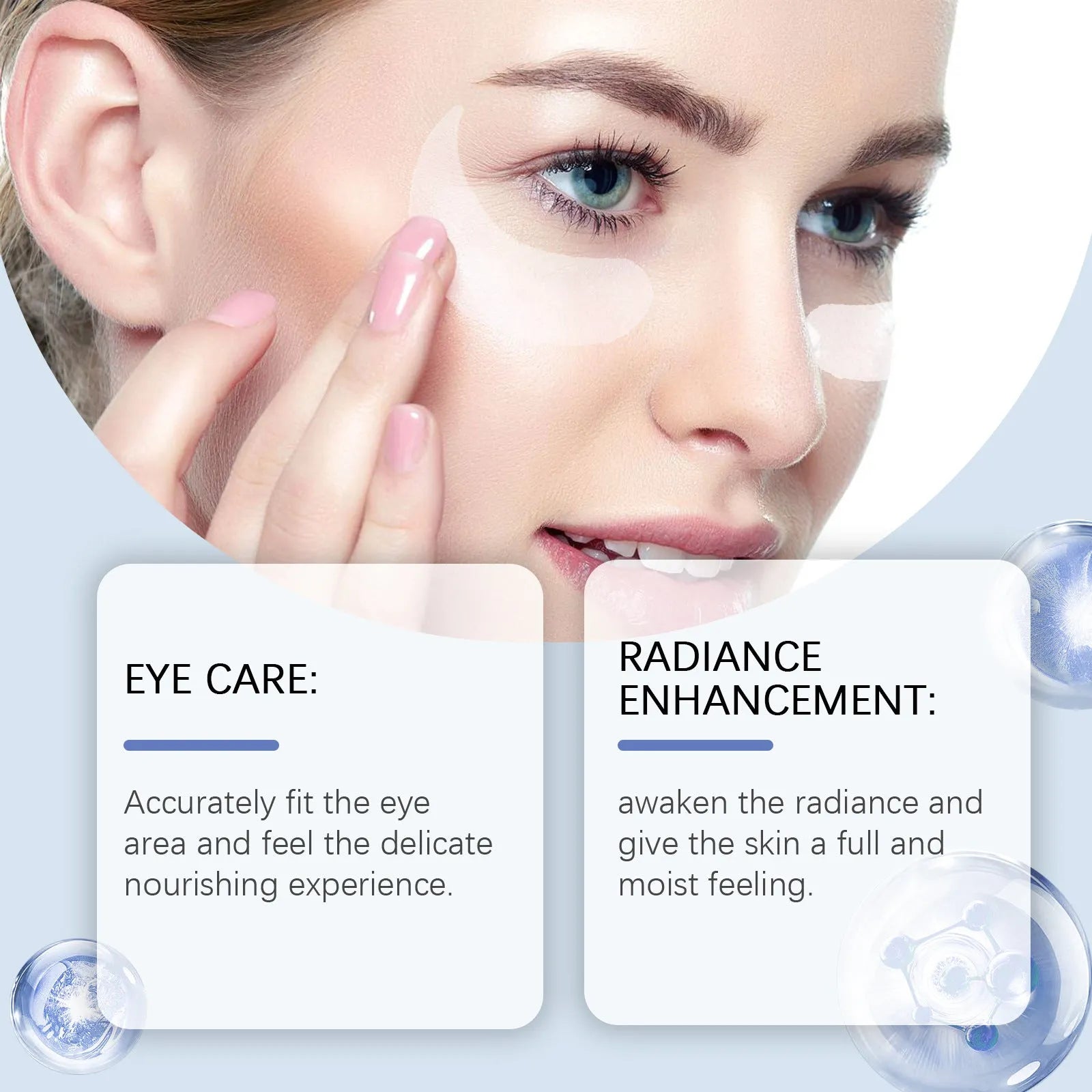 Elastic microneedle eye care patch for wrinkle treatment containing collagen and peptides