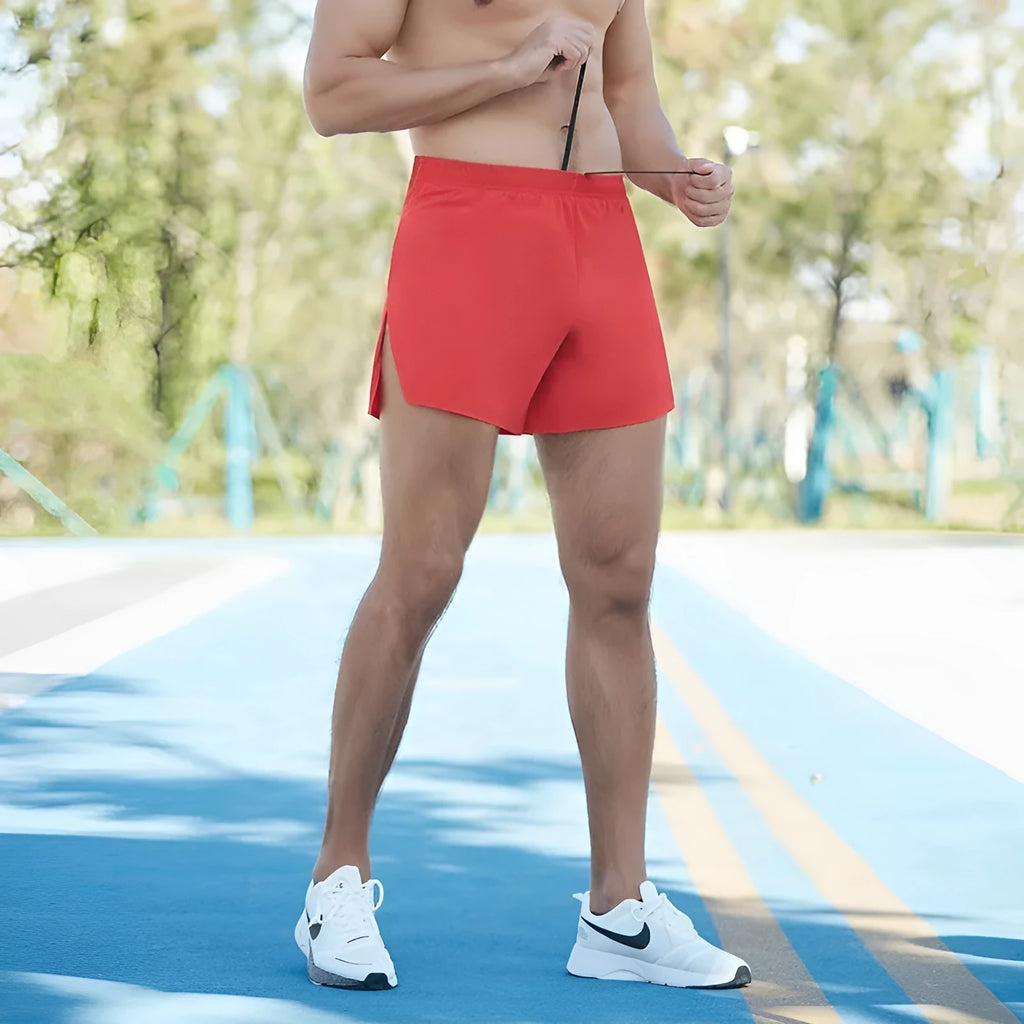 Men's loose-fit high-waist off-road running shorts in quick-dry fabric