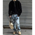 Grey loose-fit long sleeve polyester pullover top for early spring
