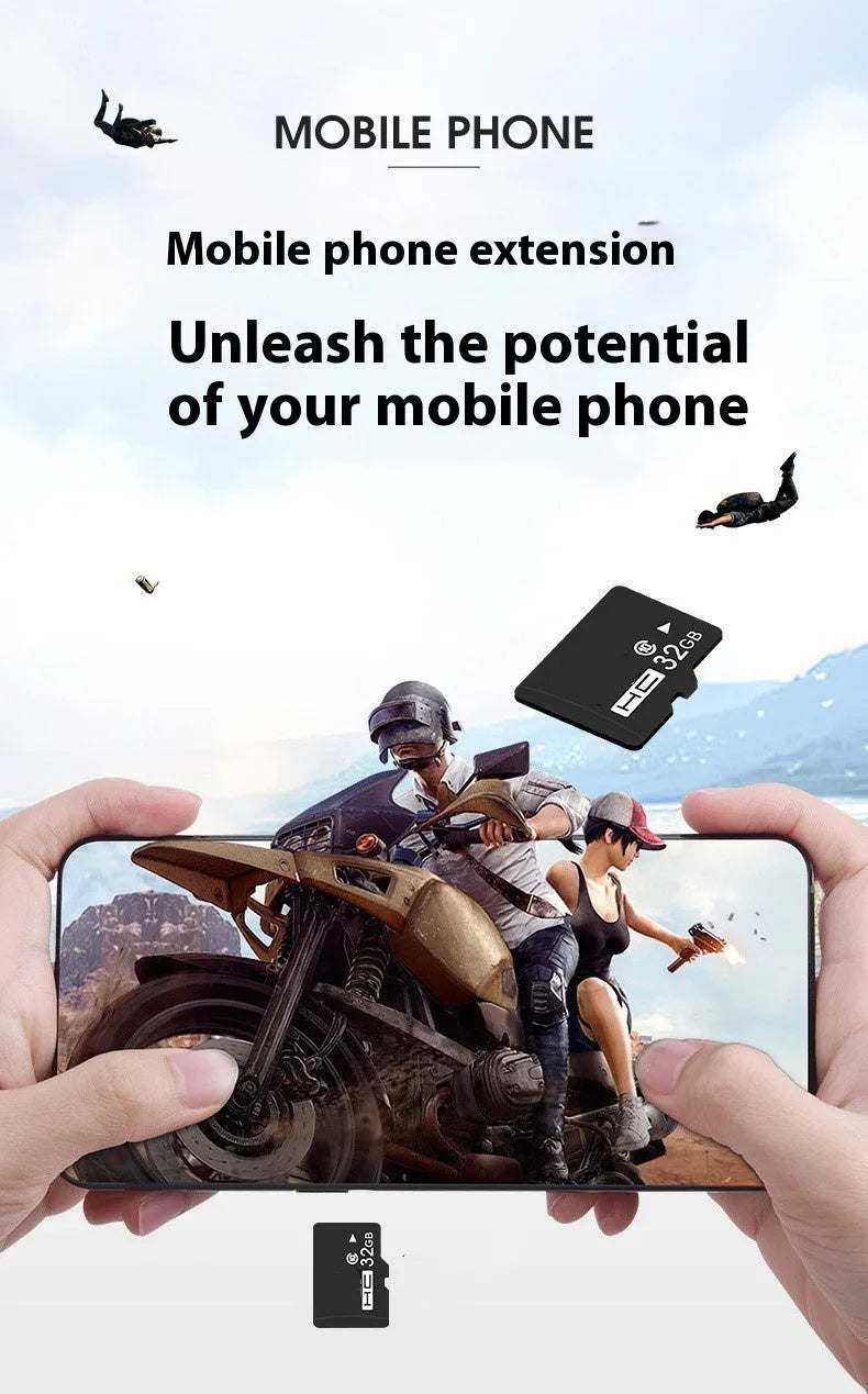 TF memory card with capacity options from 512MB to 512GB for recorder and monitoring device storage