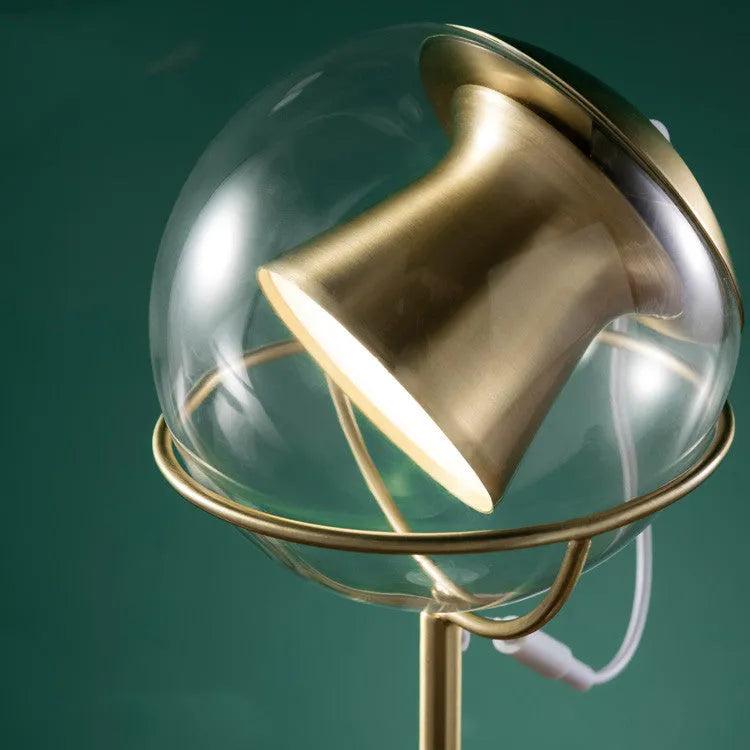 Glass desk lamp with dimmable touch control for LED bulbs