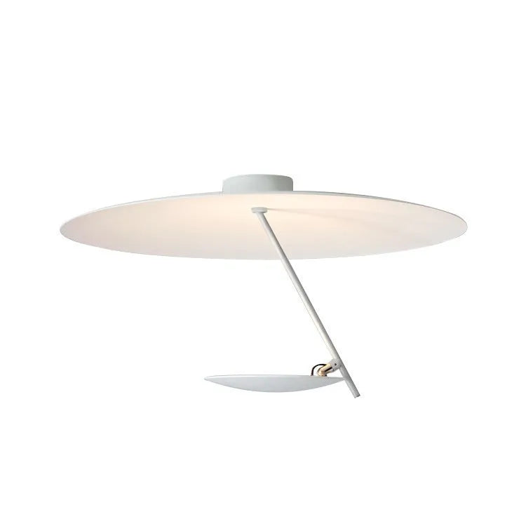 White iron art chandelier ceiling lamp with a 50cm diameter and warm LED light.