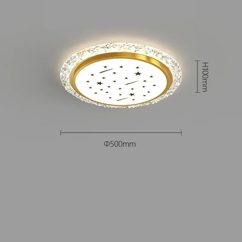 Modern iron ceiling lamp with remote control for dimmable LED lighting in platinum or white finish
