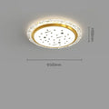 Modern iron ceiling lamp with remote control for dimmable LED lighting in platinum or white finish