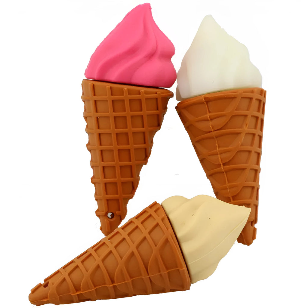 Pink mini ice cream topper USB flash drive on a white background.