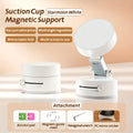 Black car phone mount with vacuum suction cup and magnetic attachment on dashboard