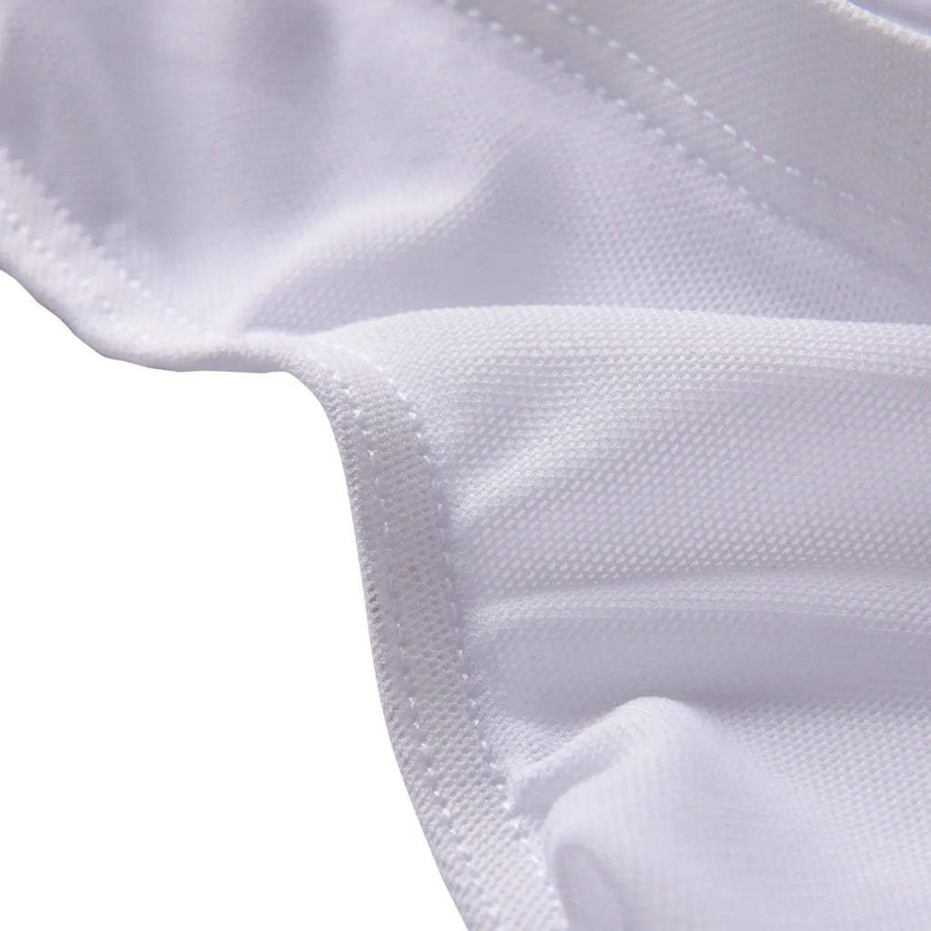 Men's black low waist triangle briefs made from quick-dry Nylon ice silk fabric