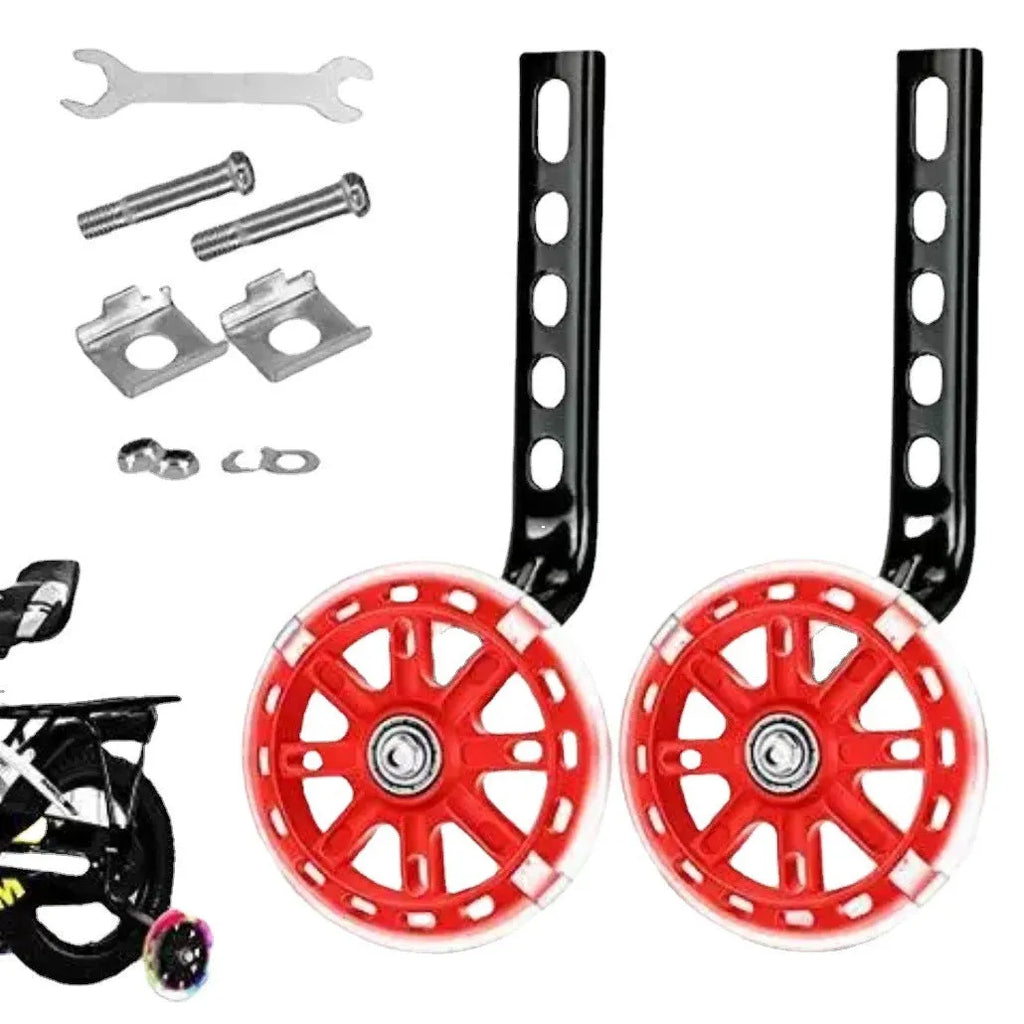 Children's bicycle stabiliser wheels kit with metal training wheels and universal bracket for 12-20 inch bikes