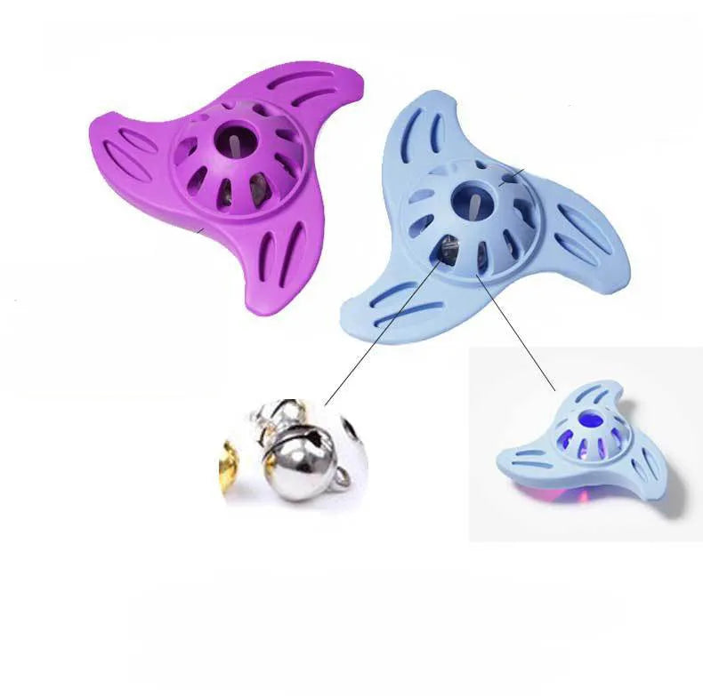Blue durable dog chew toy shaped like a boomerang or molar for medium and large breed dogs.