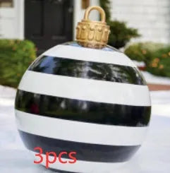 Large 60cm diameter inflatable PVC Christmas ball decoration for outdoor tree hanging