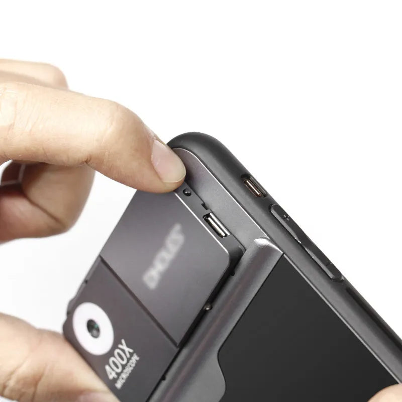 Black silver aluminium alloy mobile phone microscope lens with protective case for iPhone compatibility