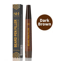 Men's sweatproof beard and hairline filler pencil with eyebrow pencil in black or dark brown