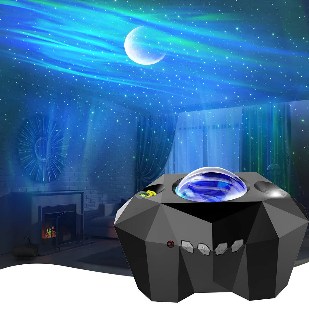 LED Dream Aurora Borealis Ocean Star Light Projector with remote, colour patterns, black or white housing