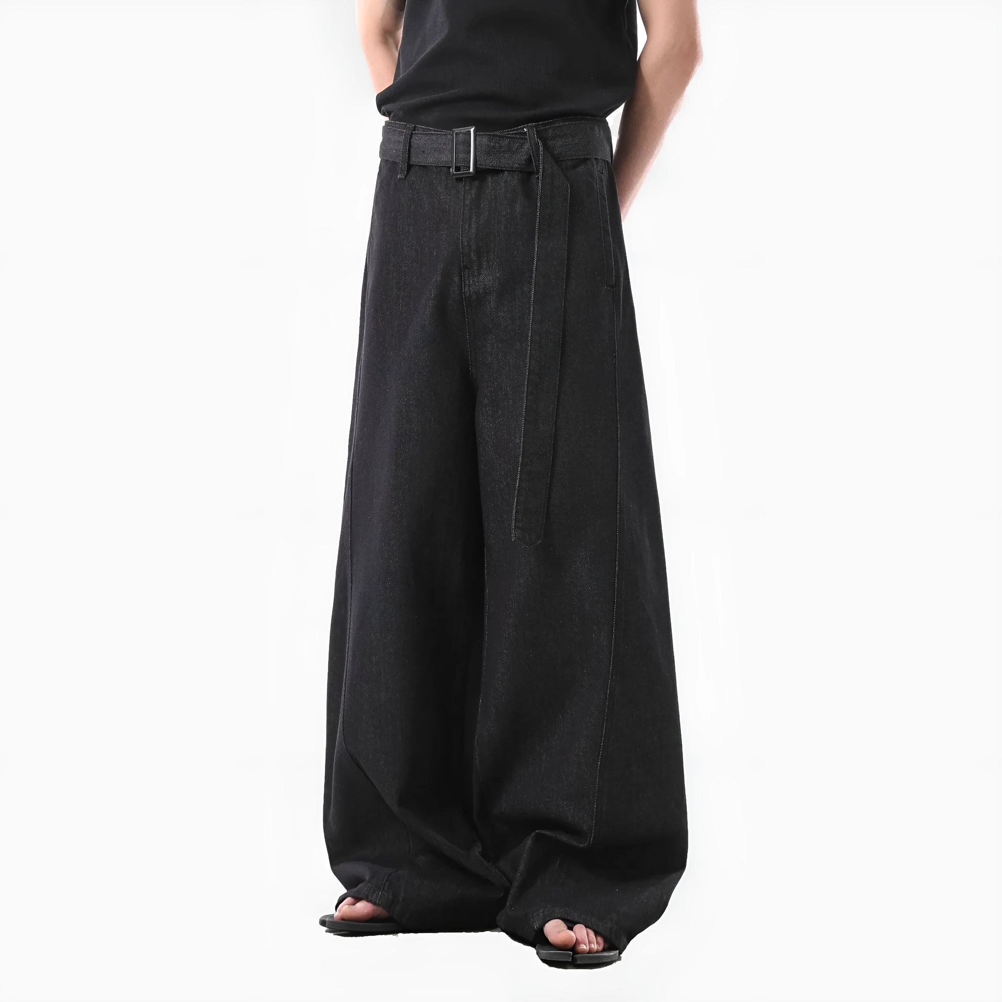 Black gold high waist straight-leg women's jeans with zip fly in American retro style