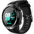 Black men's smart watch with Bluetooth calling and heart rate monitoring on wrist
