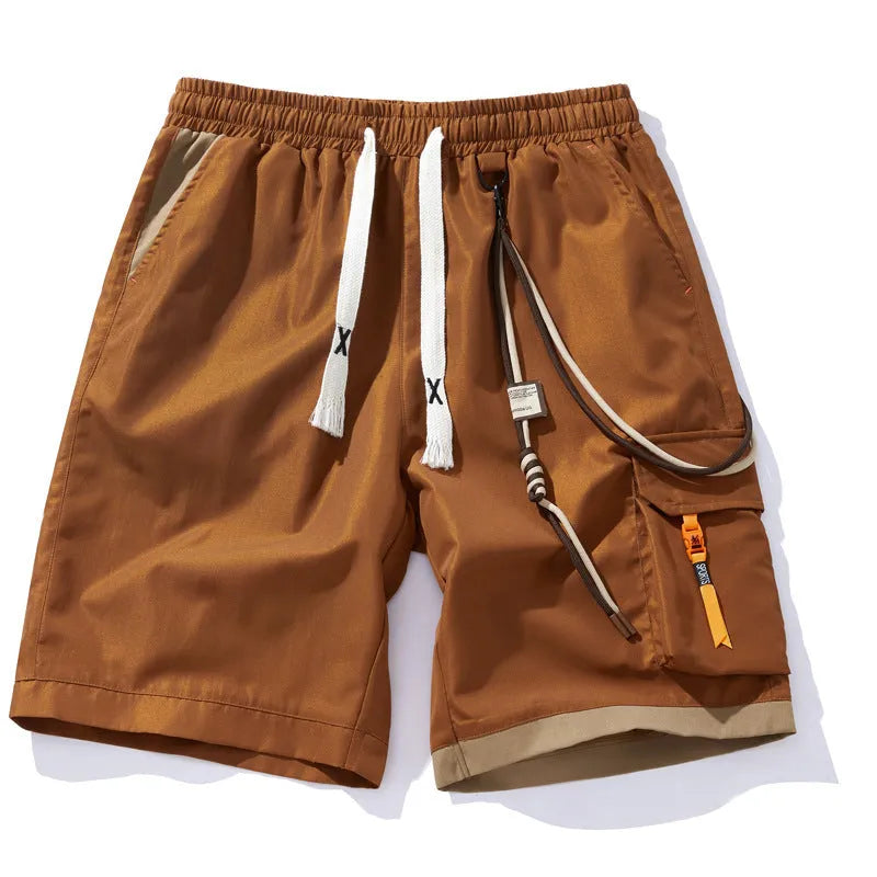 Men's plus size bamboo fibre sports shorts in loose fit with elastic waistband