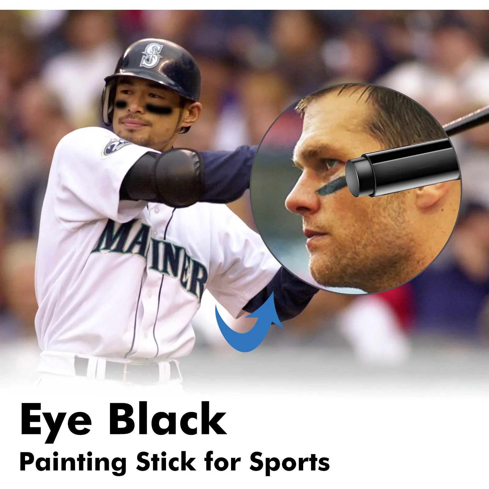 Sports eye black paint stick in 8.6cm packaging with 15g sweat-proof formula