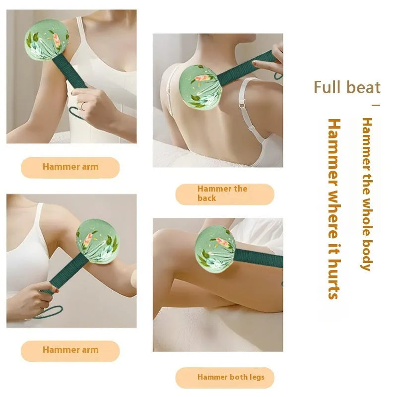 Argy wormwood handheld massage hammer in green colour on a plain background