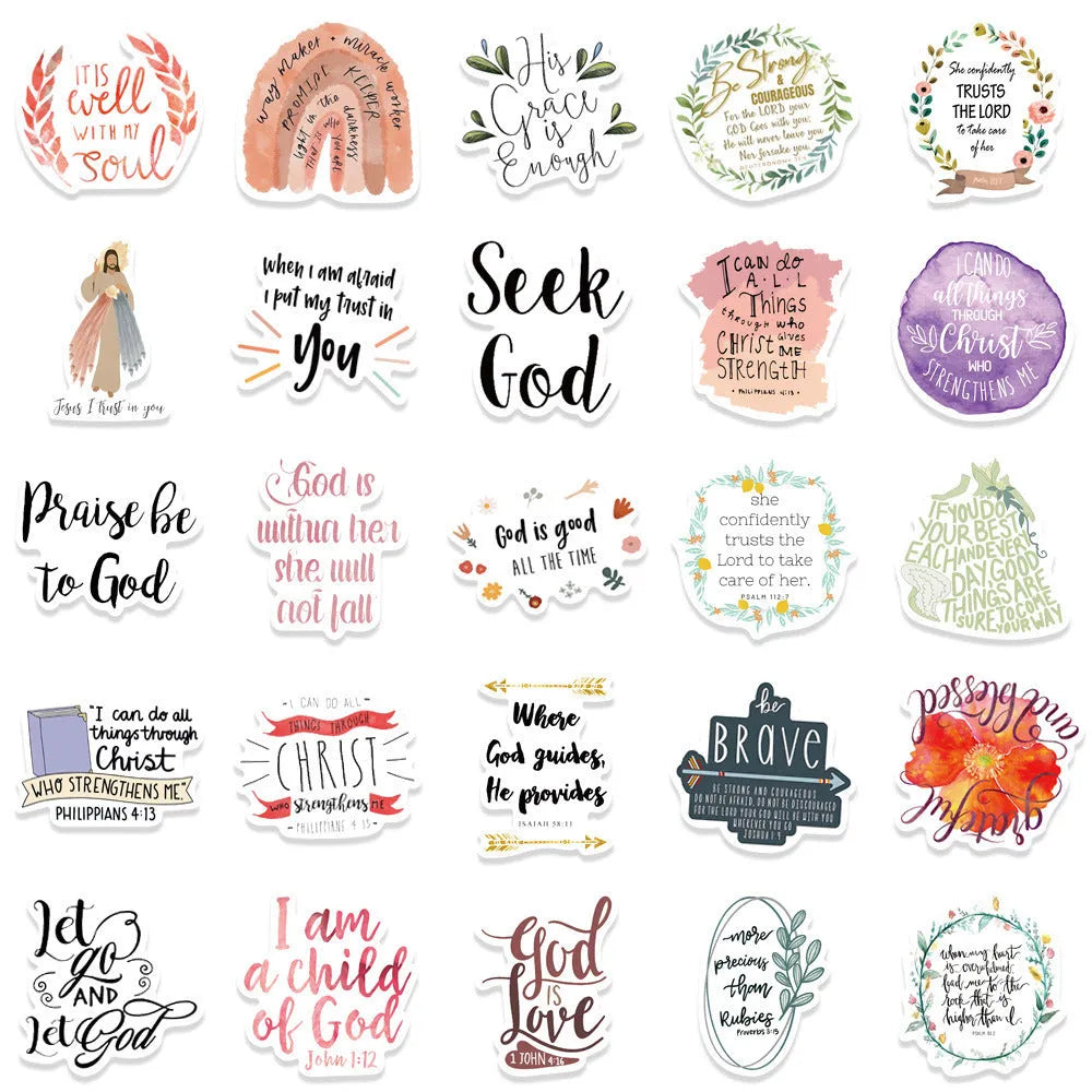 50 graffiti stickers in random patterns for laptop and phone decoration