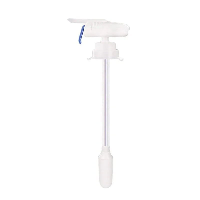 Manual pumping water device with PP silicone straws and a blue press handle for beverages.