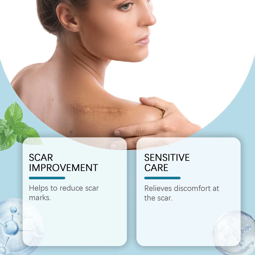 A single roll of smooth silicone scar paster for skin treatment with mint leaf extract.