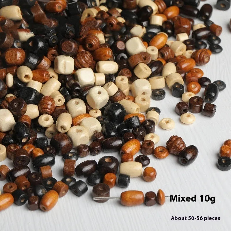 Mixed colour 673 solid wood scattered beads for DIY vintage jewellery making