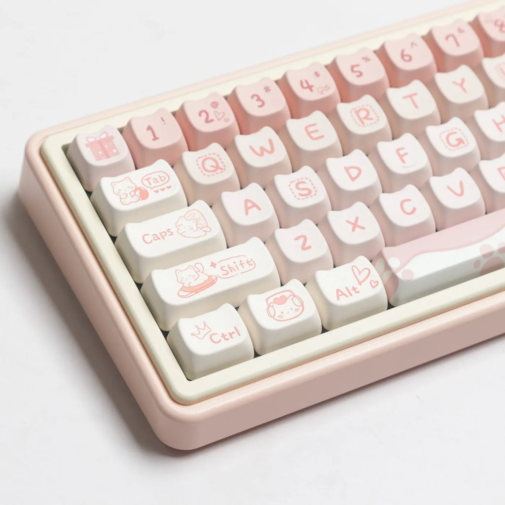 Full set of PBT sublimation printed keycaps for mechanical keyboards, over 98 keys with universal profile