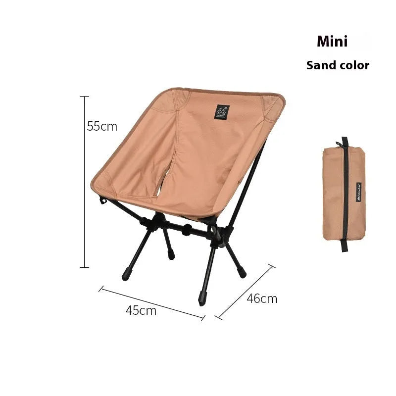 Aluminium alloy foldable moon chair with Oxford cloth seat in army green colour